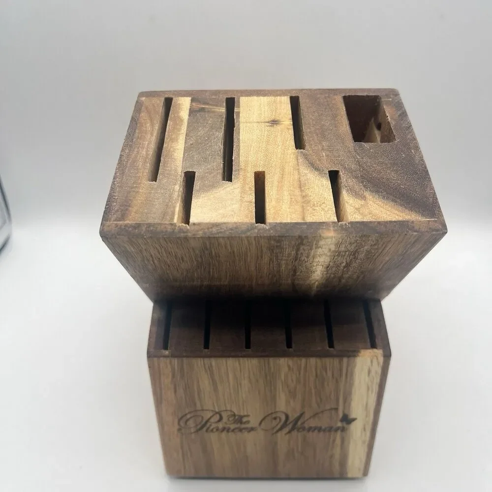 PIONEER WOMEN Wooden Wood Knife Block with 13 Slots